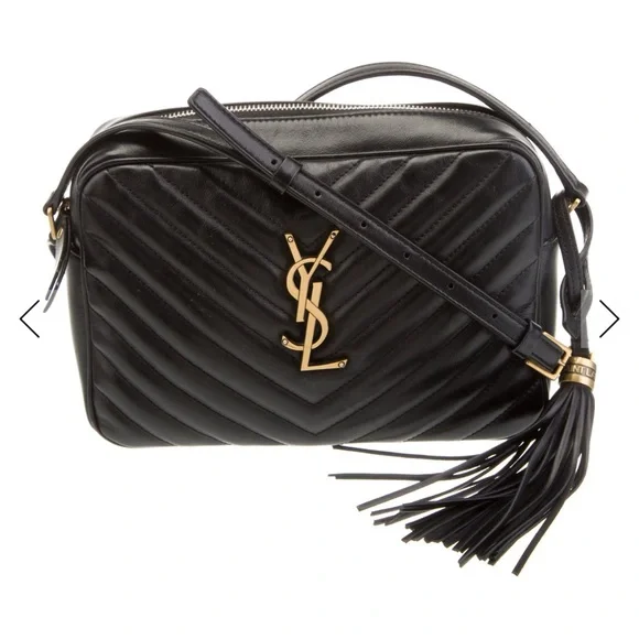 Saint Laurent Lou Black Quilted Leather Camera Bag with Tassel - Picture 8 of 10